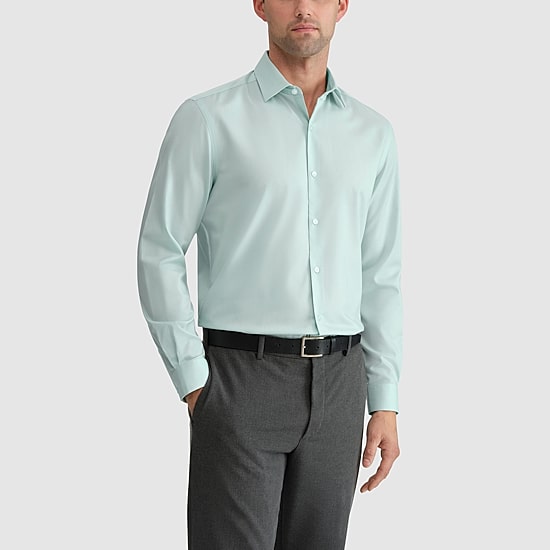 Van Heusen Comfort Performance Mens Slim Fit Stretch Fabric Wrinkle Free Long Sleeve Dress Shirt