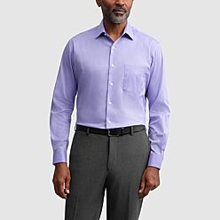 big mens purple dress shirt Comfort Stretch Non-Iron Herringbone Dress Shirt