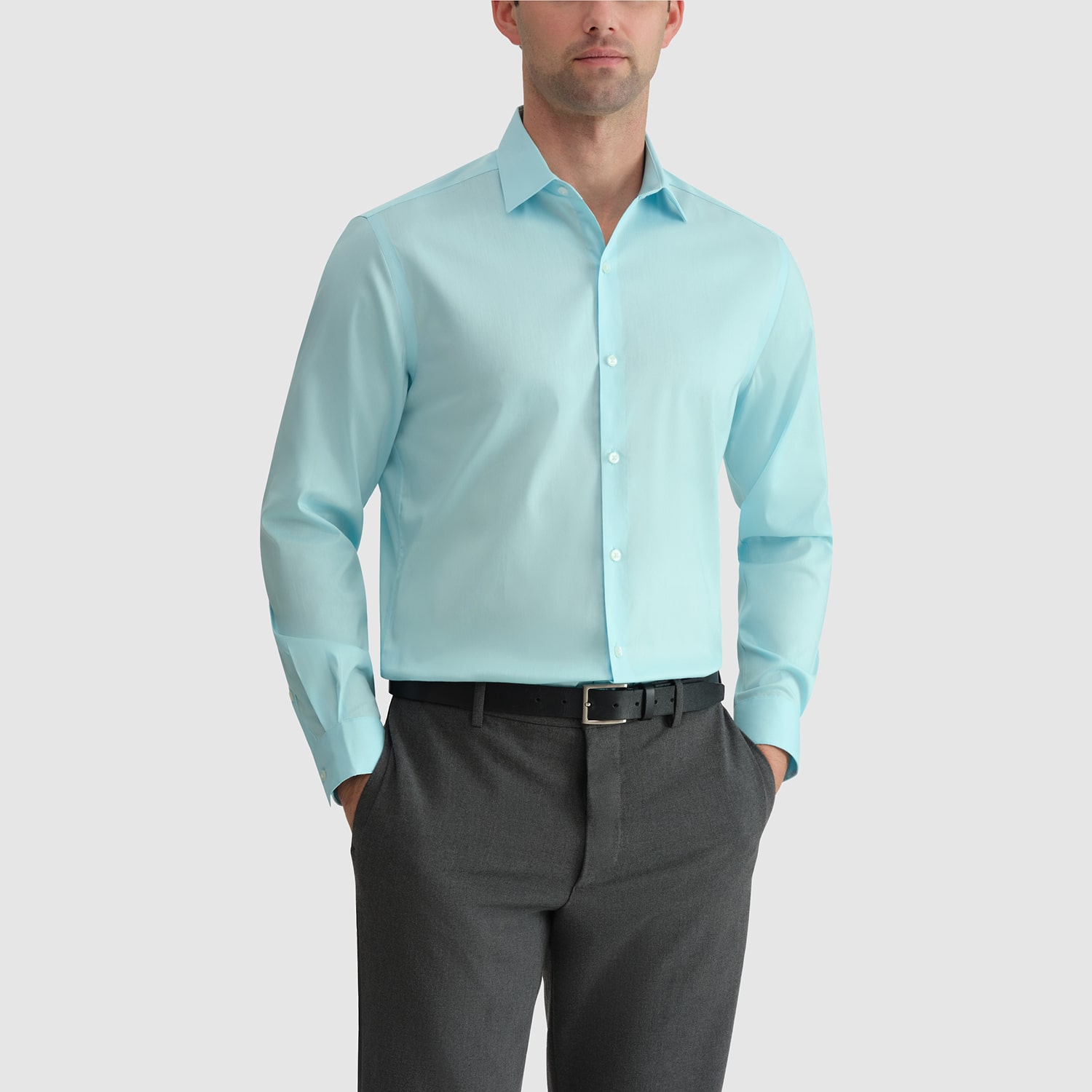 Van Heusen Ultra Flex Mens Slim Fit STRETCH FABRIC Wrinkle Free Long Sleeve Dress Shirt