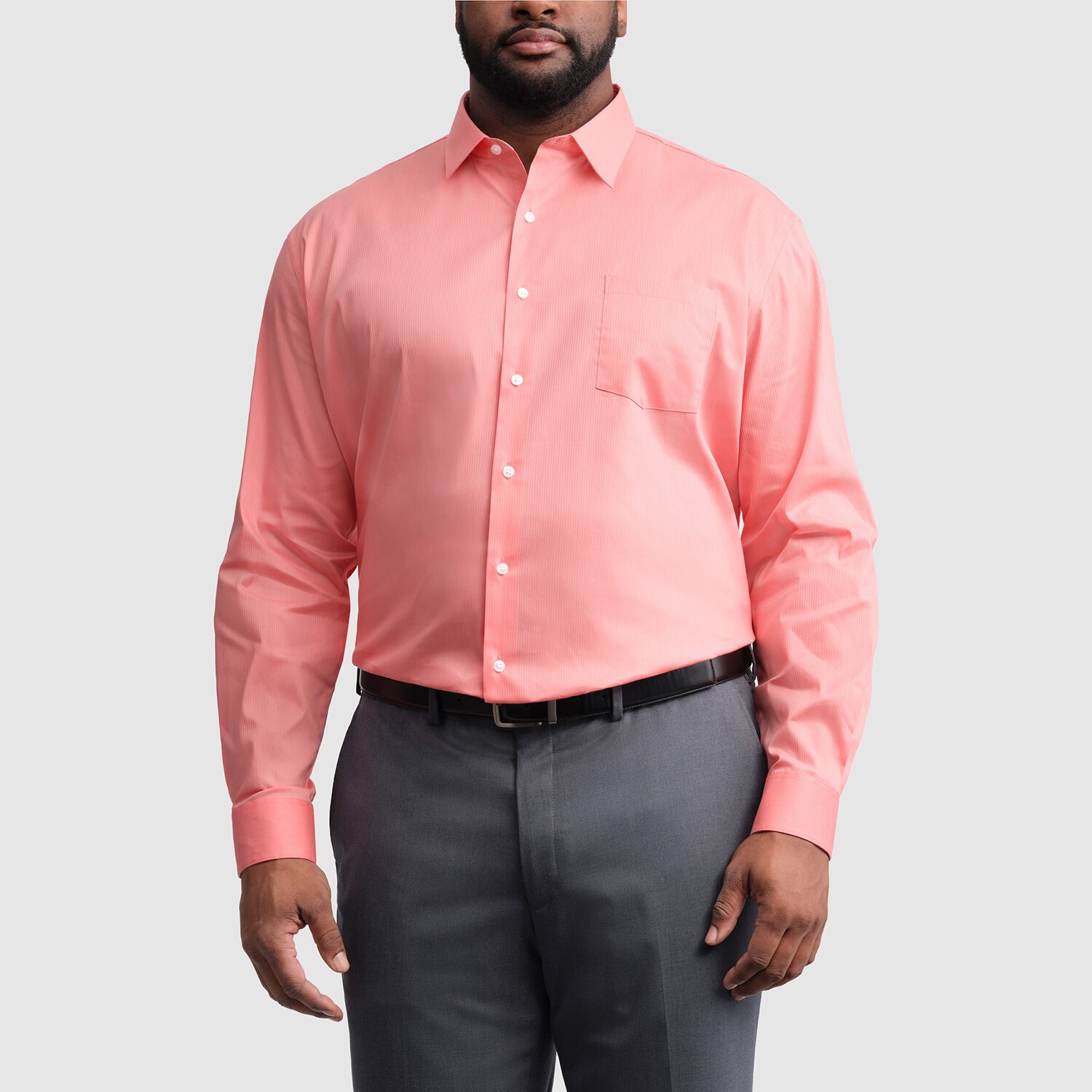 Van Heusen Everyday Defense Stain Shield Big And Tall Mens Regular Fit STRETCH FABRIC Wrinkle Free Long Sleeve Dress Shirt