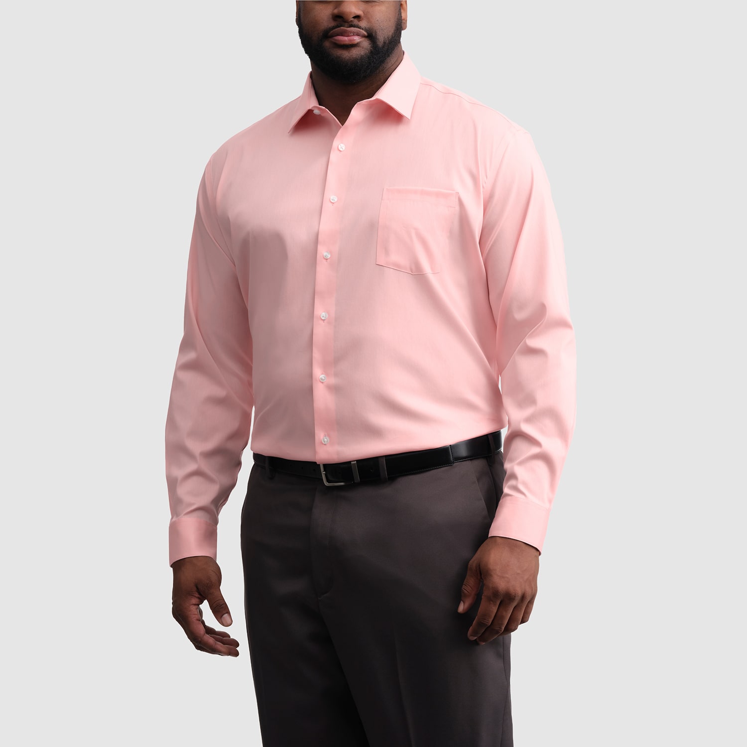 Van Heusen Ultra Flex Big and Tall Mens Regular Fit Stretch Fabric Wrinkle Free Long Sleeve Dress Shirt