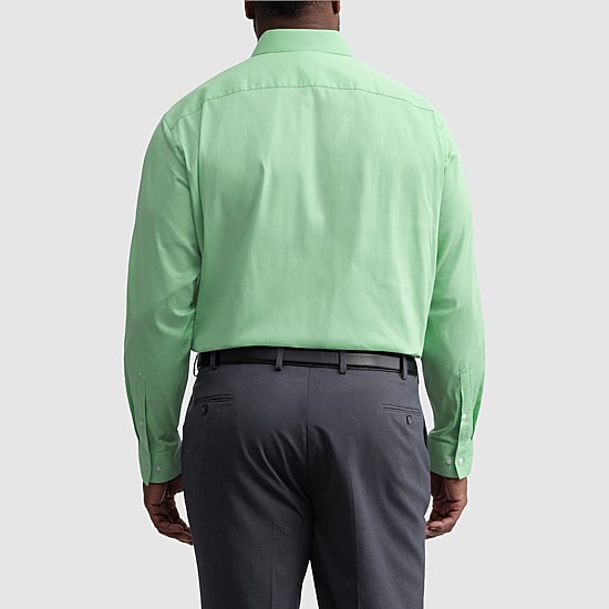 Van Heusen Everyday Defense Stain Shield Big and Tall Mens Regular Fit Stretch Fabric Wrinkle Free Long Sleeve Dress Shirt
