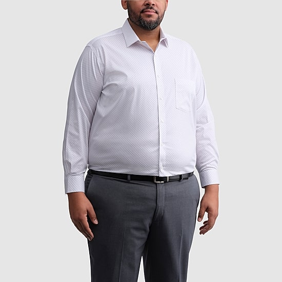 Van Heusen Ultra Flex Big and Tall Mens Regular Fit Stretch Fabric Wrinkle Free Long Sleeve Dress Shirt