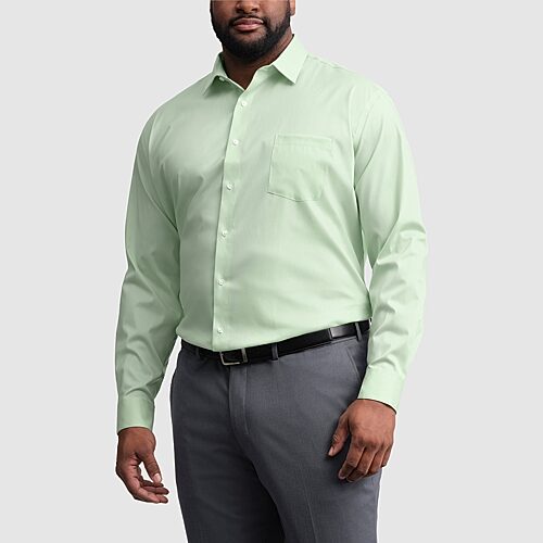 Van Heusen Ultra Flex Big and Tall Mens Regular Fit Stretch Fabric Wrinkle Free Long Sleeve Dress Shirt, 19 34-35, Green