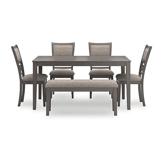 Signature Design by Ashley Wright Dining Table and 4 Chairs and Bench