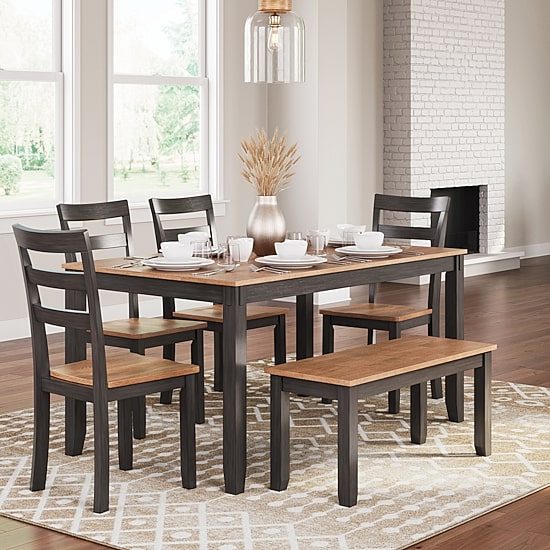 Signature Design by Ashley Getty Dining Table and 4 Chairs and Bench