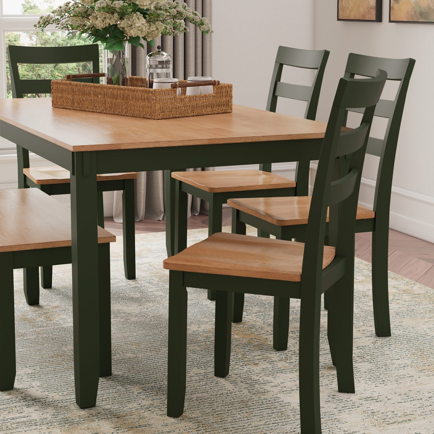 Signature Design by Ashley Getty Dining Table and 4 Chairs Bench