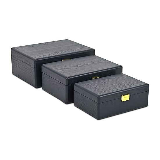Cheungs Navy Blue Suitcase Boxes With Gold Handles Jewelry Organizer