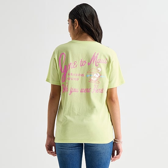 Grayson Threads, The Label  Womens Juniors Crew Neck Short Sleeve Snoopy Graphic T-Shirt