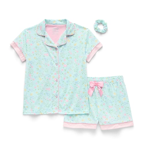 Sleep On It Little & Big Kid Girls Short Sleeve 2-pc. Pajama Set In Blue