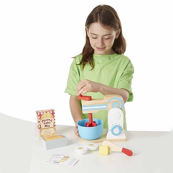 Melissa & Doug Wooden Make-A-Cake Mixer Set