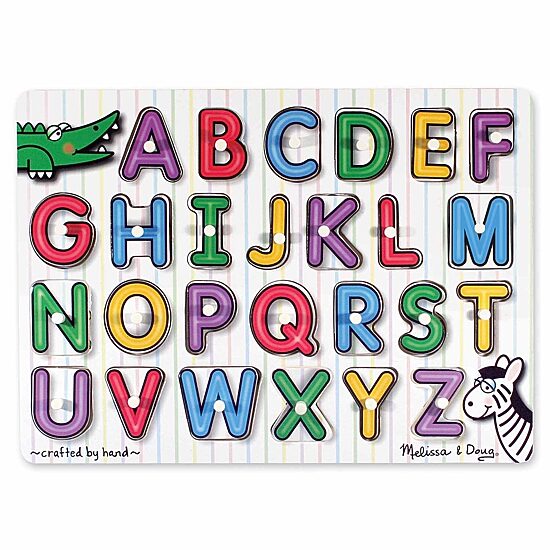 Melissa & Doug See-Inside Alphabet Peg Puzzle Interactive Toy