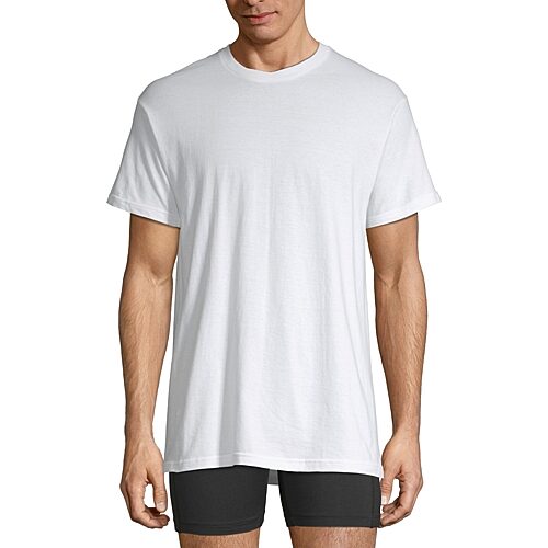 Stafford Super Soft Mens 4 Pack Short Sleeve Crew Neck T-Shirt Big and Tall, 4x-large Tall, White
