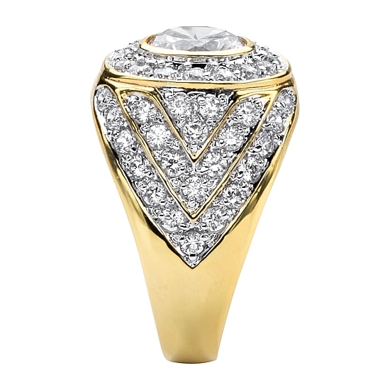 Mens 4 1/2 CT. T.W. Cubic Zirconia 14K Gold Over Brass Round Fashion Ring