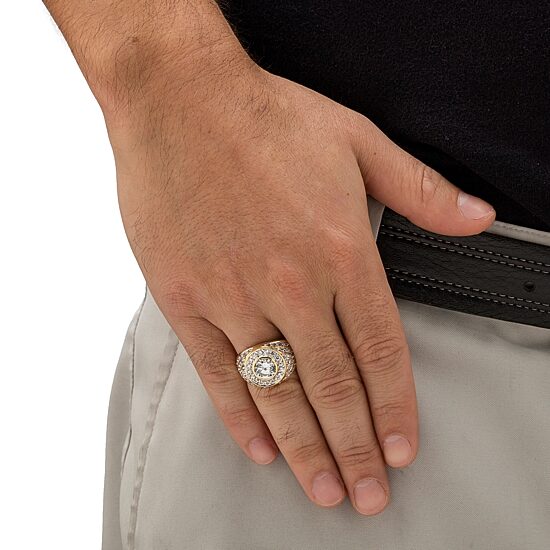 Mens 4 1/2 CT. T.W. Cubic Zirconia 14K Gold Over Brass Round Fashion Ring