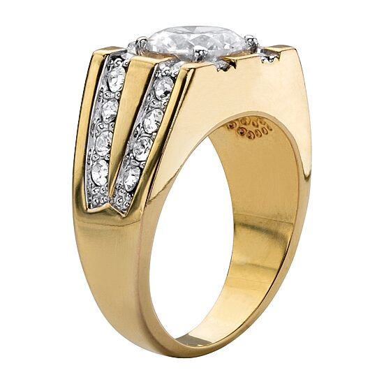 Mens 2 CT. T.W. Cubic Zirconia 14K Gold Over Brass Round Fashion Ring