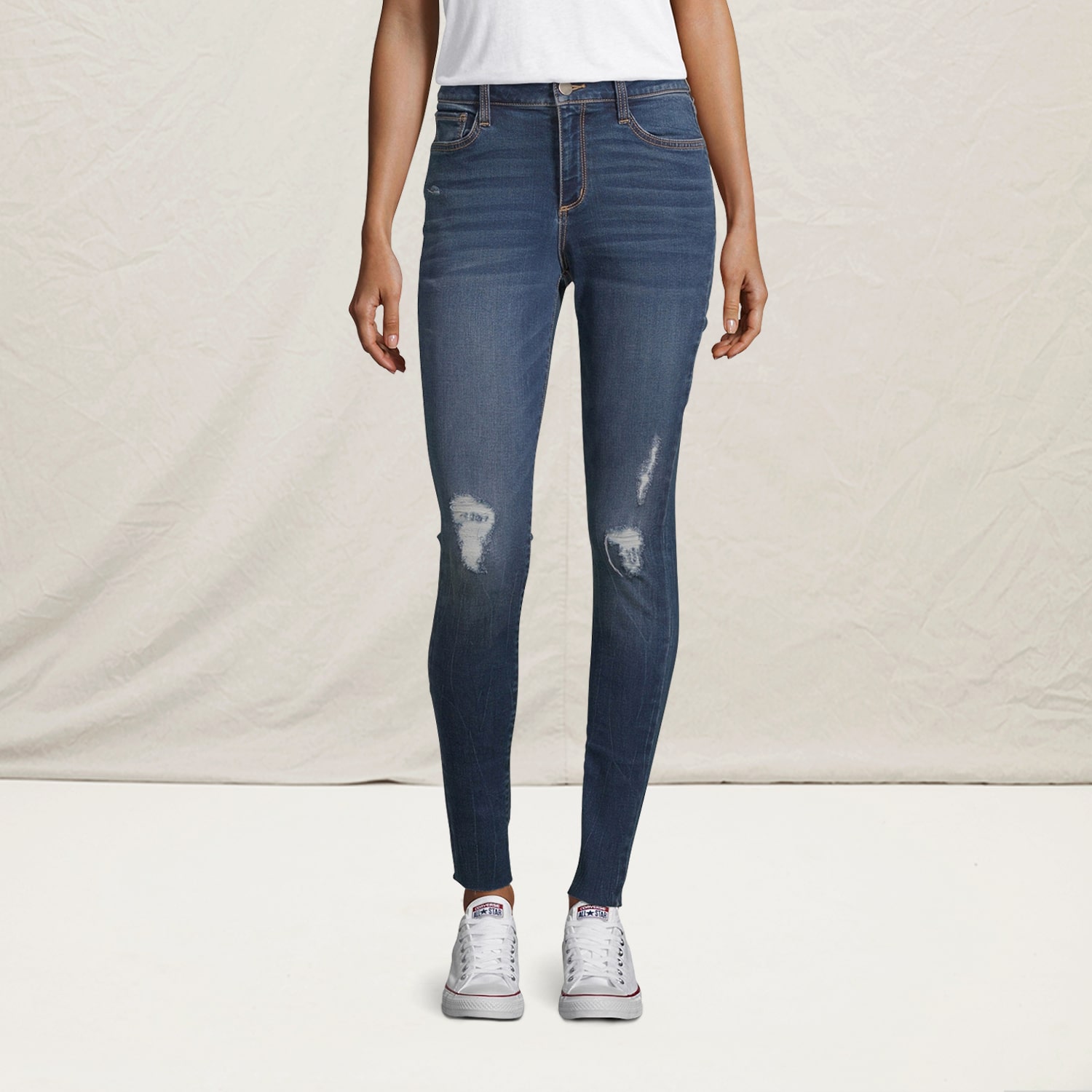 A.N.A Womens Mid Rise Ripped Jegging