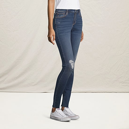 A.N.A Womens Mid Rise Ripped Jegging