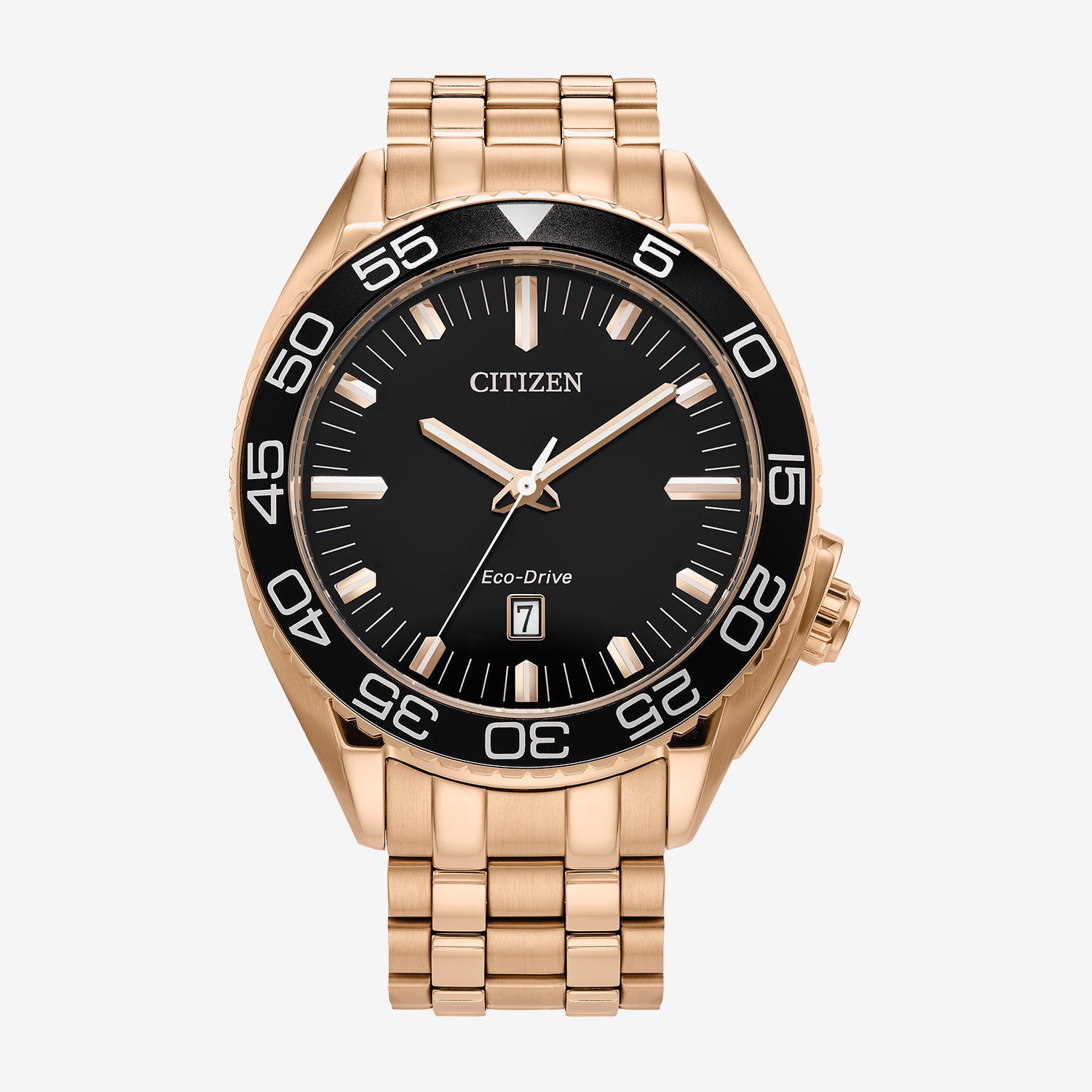 Citizen Sport Luxury Mens Rose Goldtone Stainless Steel Bracelet Watch Aw1773-55e