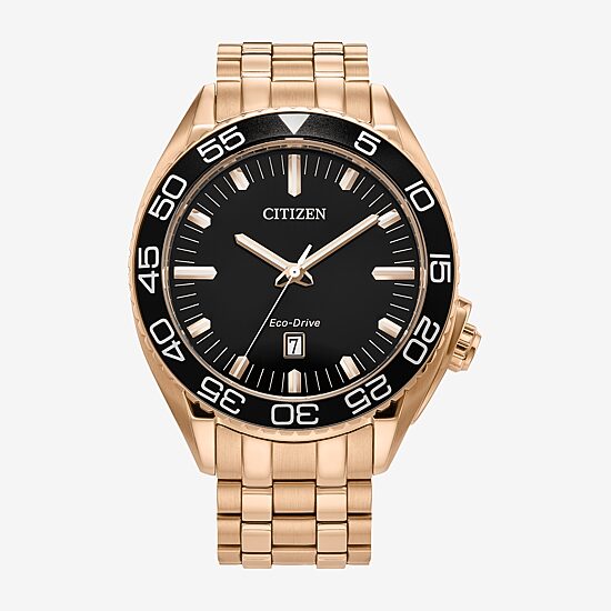 Citizen Sport Luxury Mens Rose Goldtone Stainless Steel Bracelet Watch Aw1773-55e