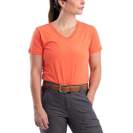 Berne Lightweight Performance Womens V Neck Short Sleeve T-Shirt