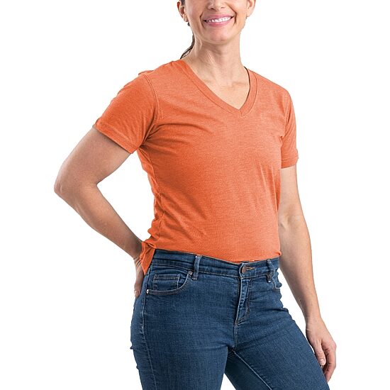 Berne Lightweight Performance Womens V Neck Short Sleeve T-Shirt