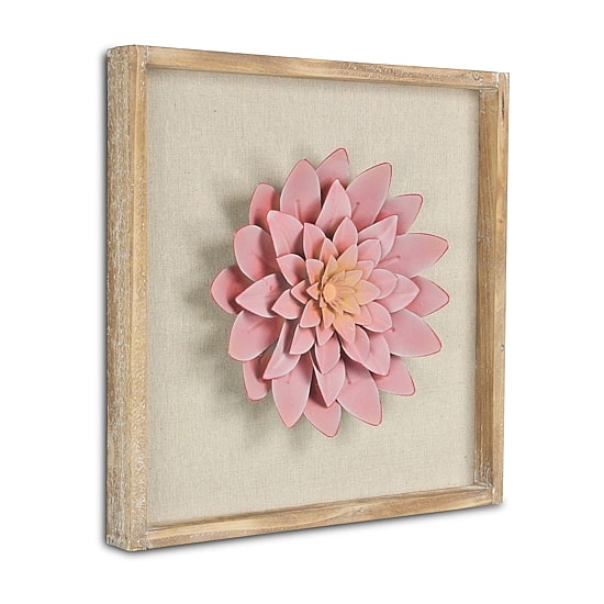 Cheungs Framed Pink Flower Wood Wall Art
