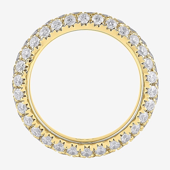 (F / Si2) Womens 6.5MM 3 CT. T.W. Lab Grown White Diamond 10K Gold Eternity Band