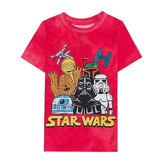 Disney Collection Little & Big Kid Boys Crew Neck Short Sleeve Regular Fit Star Wars Graphic T-Shirt
