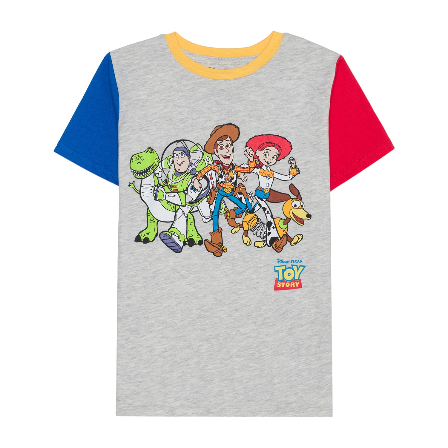 Disney Collection Little & Big Kid Boys Crew Neck Short Sleeve Regular Fit Buzz Lightyear Jessie Rex Graphic T-Shirt