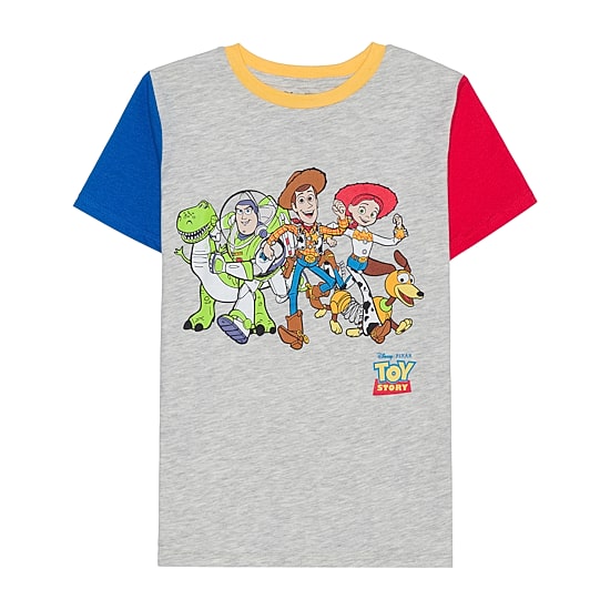 Disney Collection Little & Big Kid Boys Crew Neck Short Sleeve Regular Fit Buzz Lightyear Jessie Rex Graphic T-Shirt