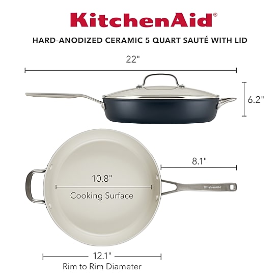 KitchenAid Ceramic 5-qt. Covered Saute Pan