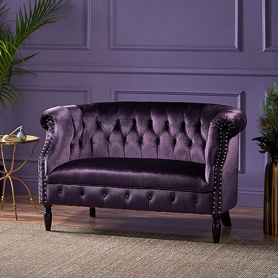 Milani Roll-Arm Upholstered Loveseat