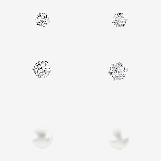 Sparkle Allure Light Up Box Womens Simulated Cubic Zirconia Pure Silver Over Brass Round 4-pc. Jewelry Set