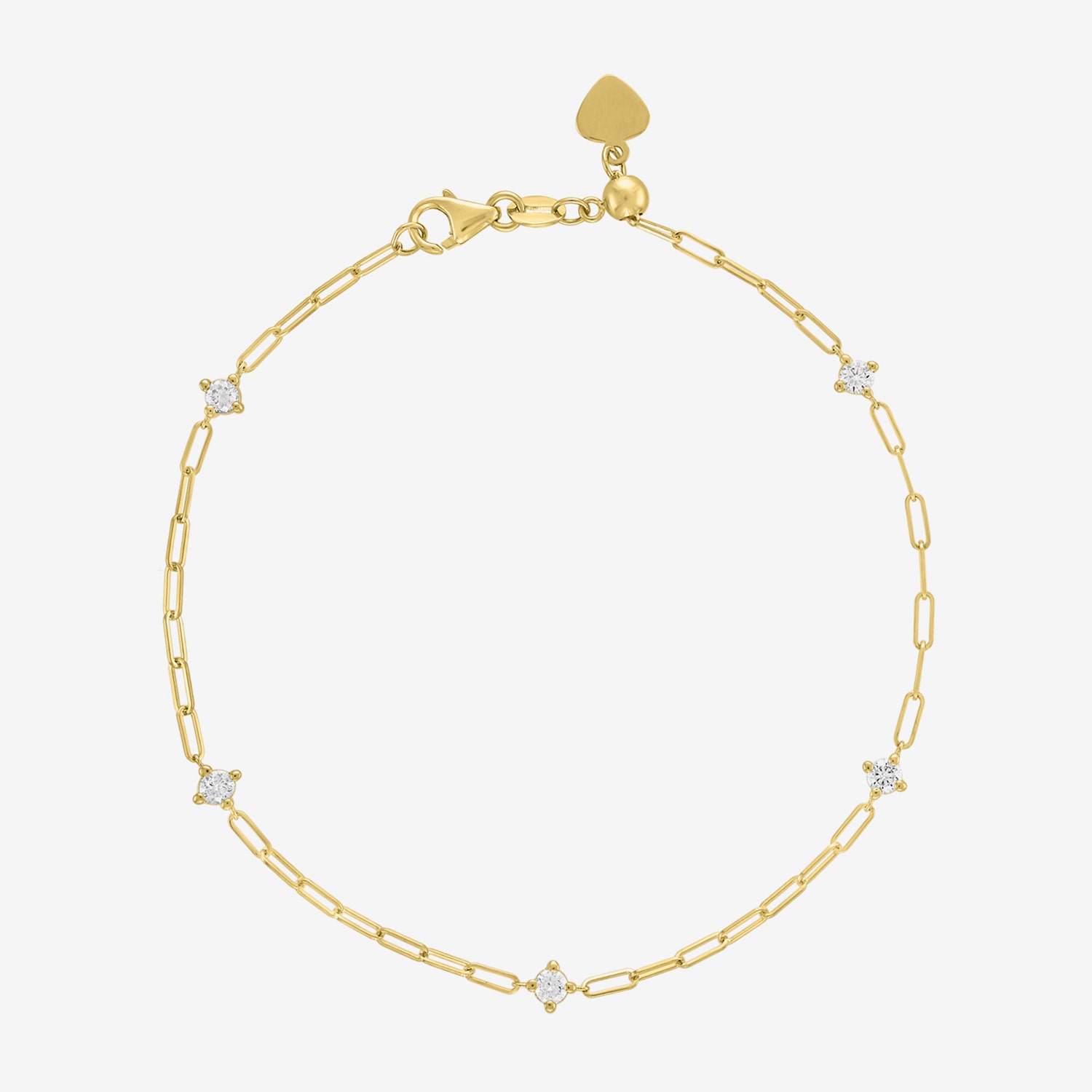Diamond Addiction (G-H / I1-I2) Womens 1/3 CT. T.W. Lab Grown White Diamond 10K Gold Charm Bracelet