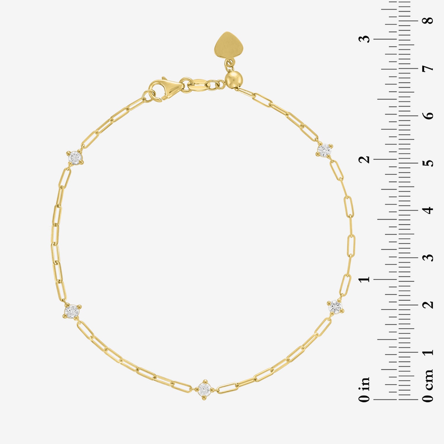 Diamond Addiction (G-H / I1-I2) Womens 1/3 CT. T.W. Lab Grown White Diamond 10K Gold Charm Bracelet