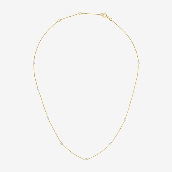 Diamond Addiction (G-H / I1-I2) Womens 1/3 CT. T.W. Lab Grown White Diamond 10K Gold Round 18 Inch Pendant Necklace