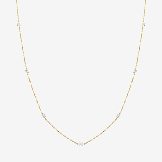 Diamond Addiction (G-H / I1-I2) Womens 1/3 CT. T.W. Lab Grown White Diamond 10K Gold Round 18 Inch Pendant Necklace