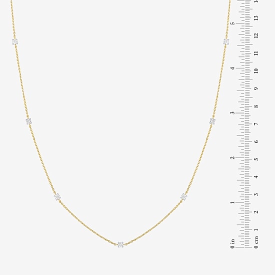 Diamond Addiction (G-H / I1-I2) Womens 1/3 CT. T.W. Lab Grown White Diamond 10K Gold Round 18 Inch Pendant Necklace