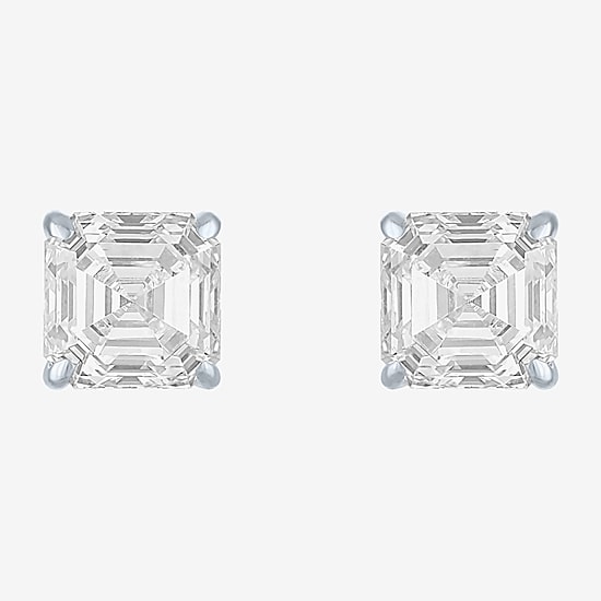 (E-F/Si1-Si2) 4 CT. T.W. Lab-Grown Diamond 14K Gold 7mm Asscher Stud Earrings