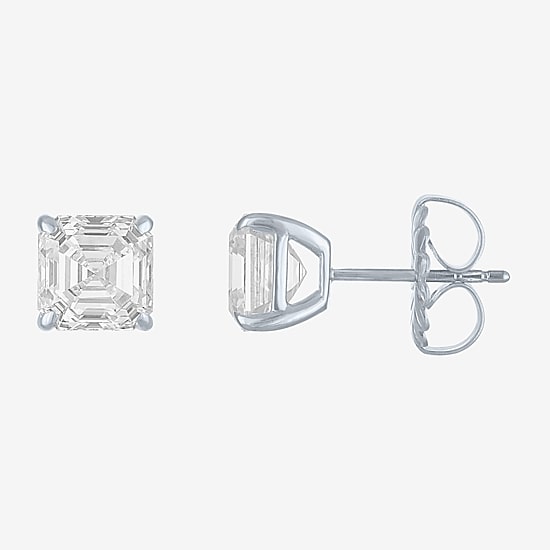 (E-F/Si1-Si2) 4 CT. T.W. Lab-Grown Diamond 14K Gold 7mm Asscher Stud Earrings