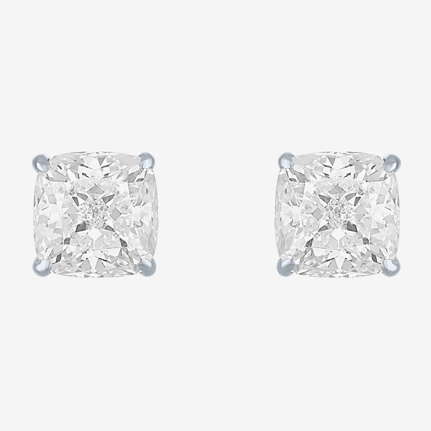 ( E-F/Si1-Si2 ) 4 CT. T.W. Lab-Grown White Diamond 14K Gold 7mm Cushion Stud Earrings