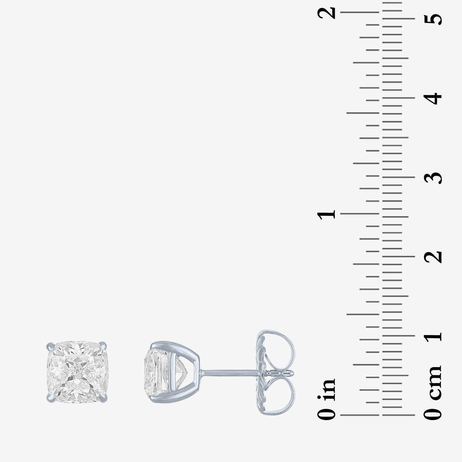 ( E-F/Si1-Si2 ) 4 CT. T.W. Lab-Grown White Diamond 14K Gold 7mm Cushion Stud Earrings