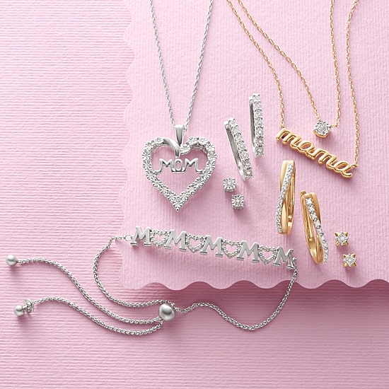 Yes, Please! "Mom" Womens 1/10 CT. T.W. Natural White Diamond Sterling Silver Heart 18 Inch Pendant Necklace