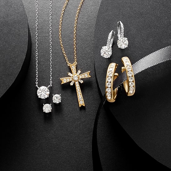 Yes, Please! C-Hoop Womens Lab Created White Sapphire 14K Gold Over Silver 20mm Hoop Earrings