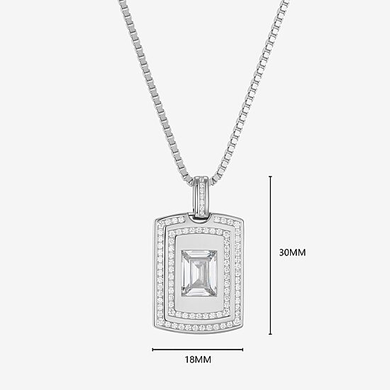 Mens 4 3/4 CT. T.W. Cubic Zirconia Sterling Silver Round 23 Inch Pendant Necklace