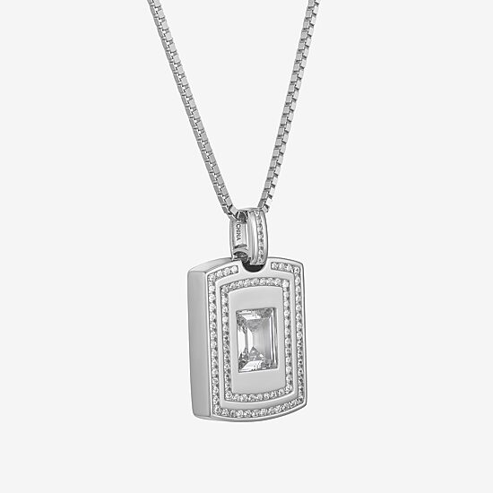Mens 4 3/4 CT. T.W. Cubic Zirconia Sterling Silver Round 23 Inch Pendant Necklace