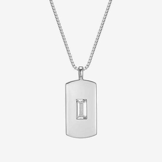 Mens 2 1/2 CT. T.W. Cubic Zirconia Sterling Silver 25 Inch Pendant Necklace
