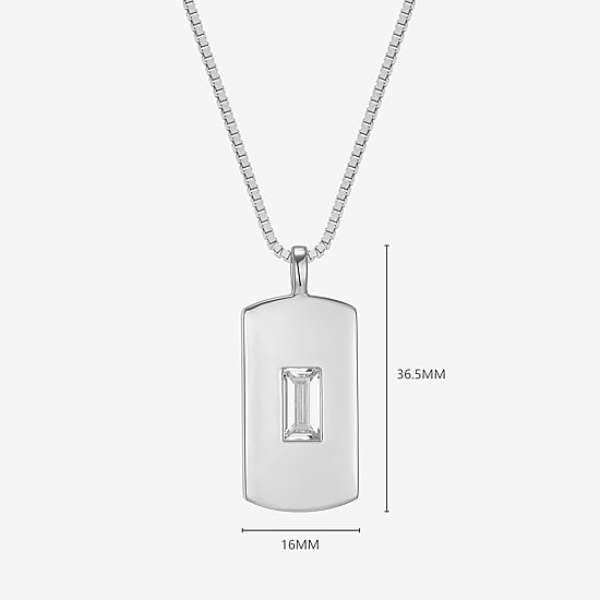 Mens 2 1/2 CT. T.W. Cubic Zirconia Sterling Silver 25 Inch Pendant Necklace