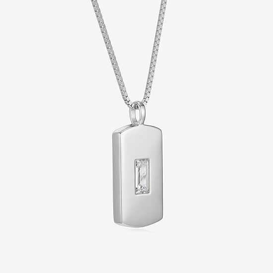 Mens 2 1/2 CT. T.W. Cubic Zirconia Sterling Silver 25 Inch Pendant Necklace